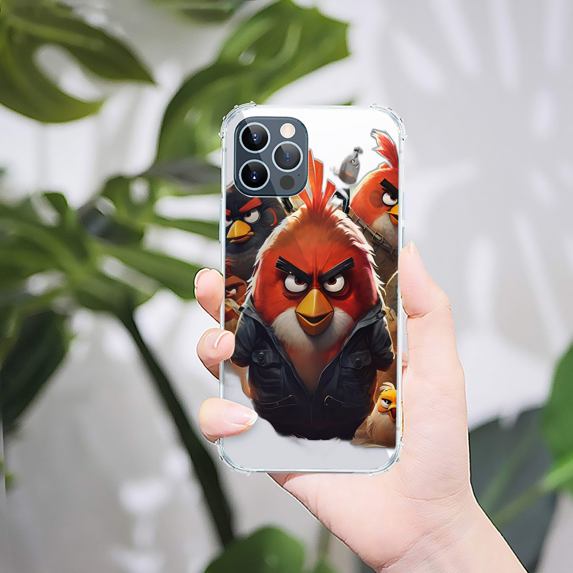 （画像用） Angry Birds アングリーバード 【iPhone 12シリーズ対応】透明スマホケース（クリアソフトケース）